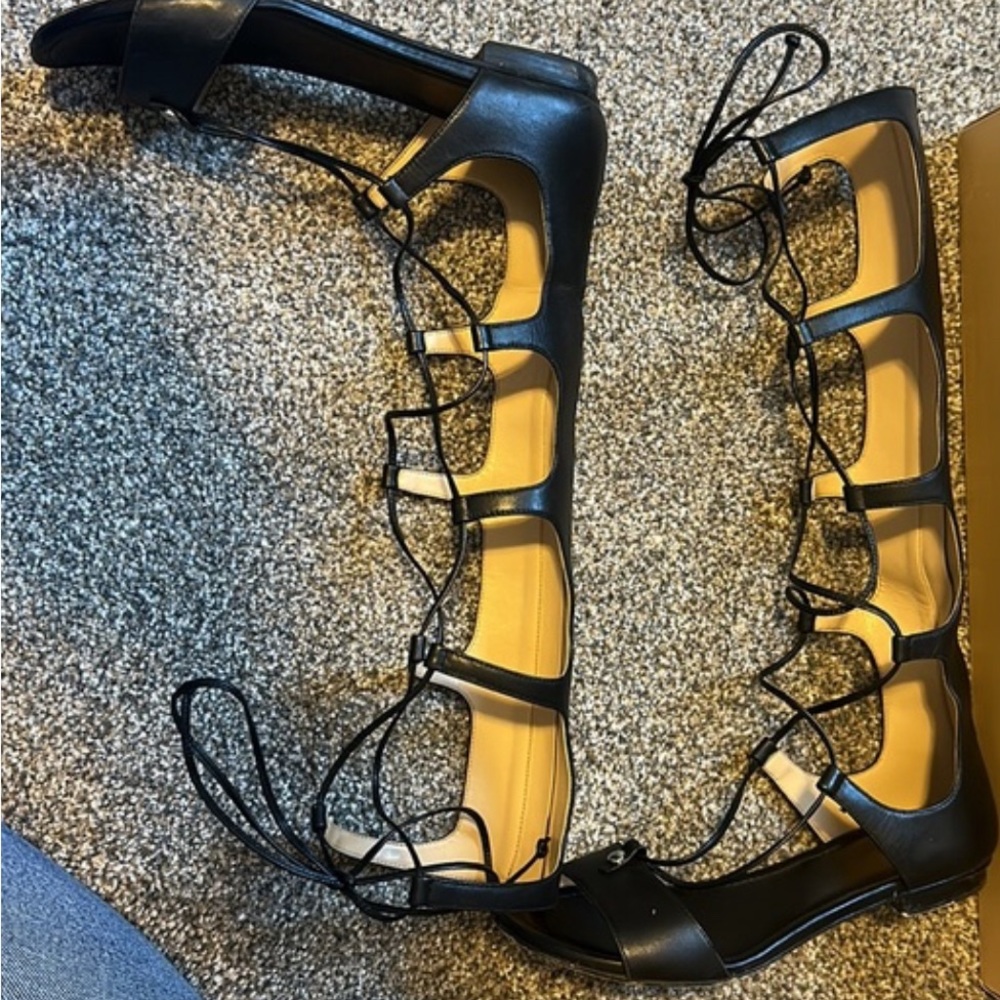 Michael Kors Sofia Black Gladiator Open Toe Lace … - image 2